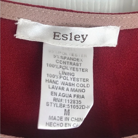 Esley Shift Dress Raw Fringe Red Light Blue Light Pink Size M - Picture 7 of 10